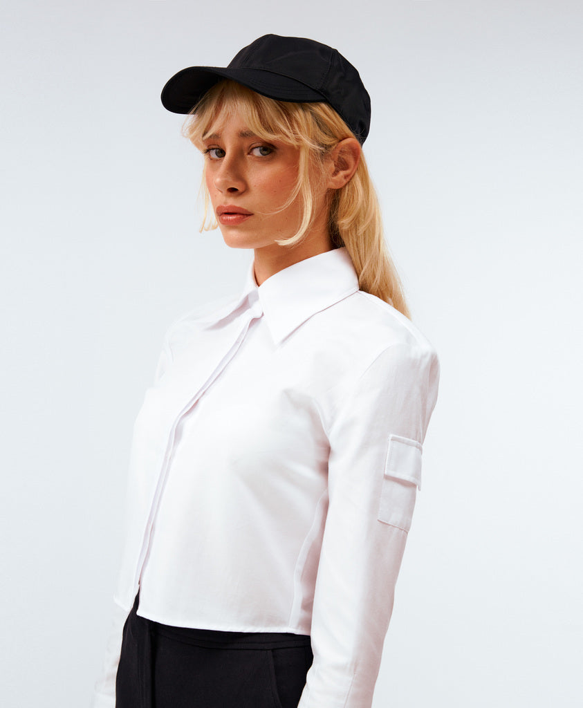 LUANA VATKALI CROP GÖMLEK - BEYAZ